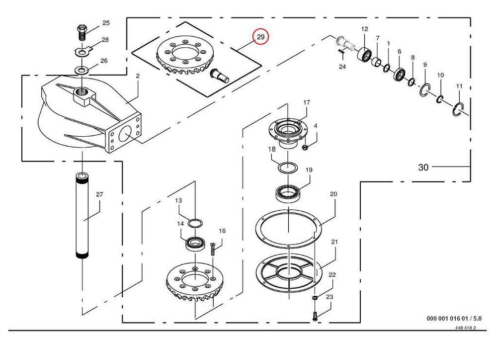 Przekładnia stożkowa zgrabiarki 9x79 KRONE KS, SWADRO