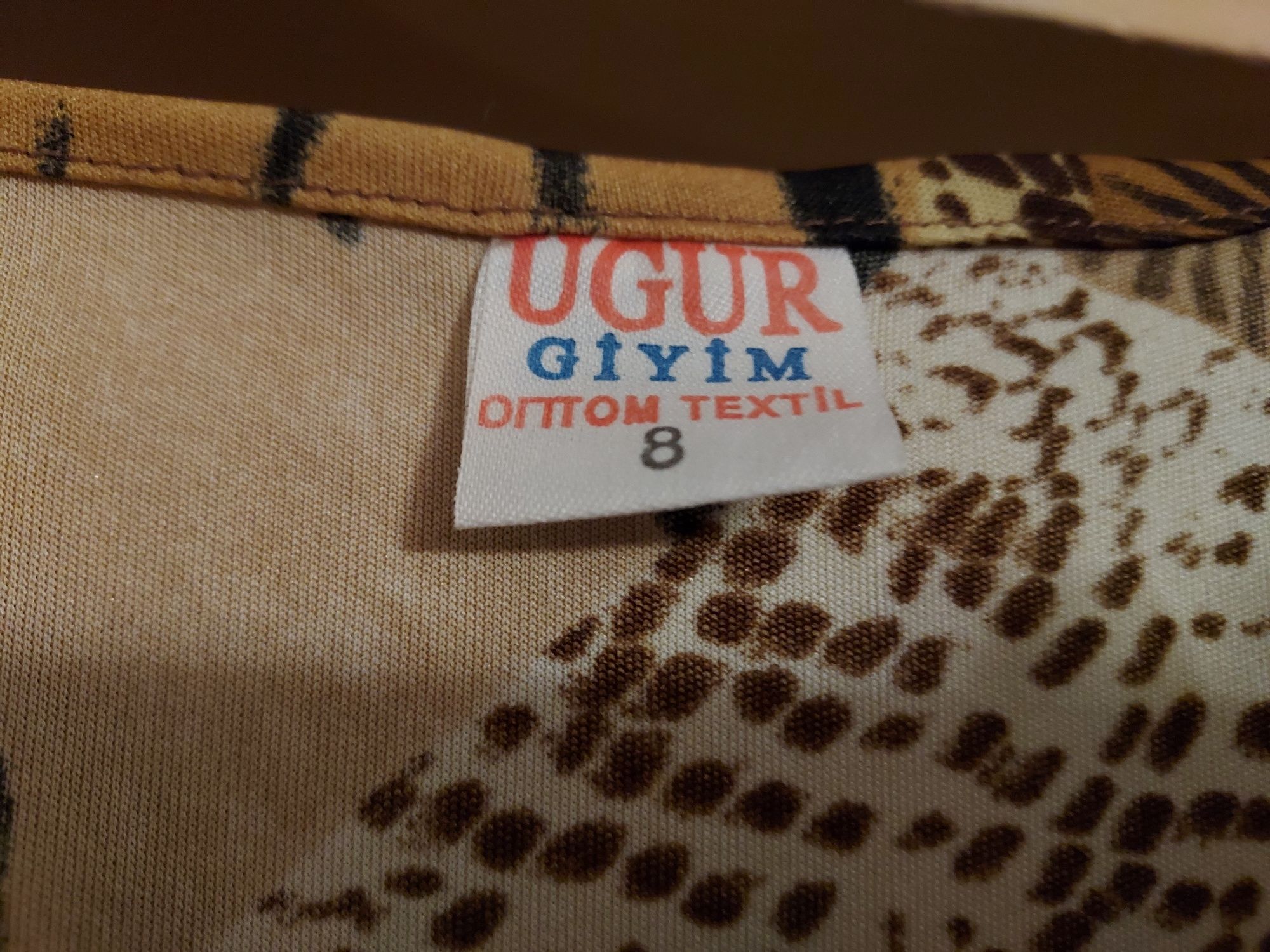 Sukienka plus size UGUR Giyim. print zwierzecy