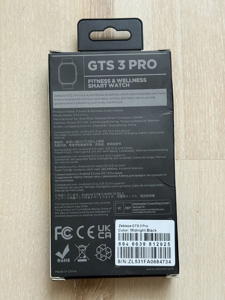 Smartwatch Zeblaze GTS 3 PRO oled pulsometr krokomierz nowy