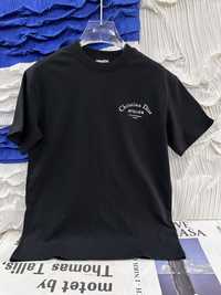 Czarny klasyczny tshirt koszulka Christian Dior