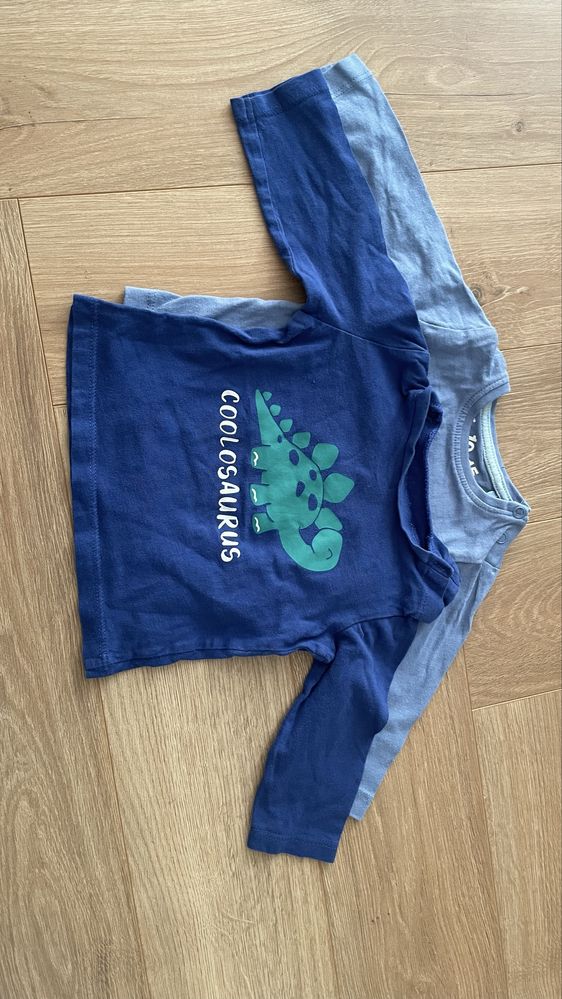 Jak Nowe, RAZ wyprane dwie bluzeczki chlopiece niemowlece r68
