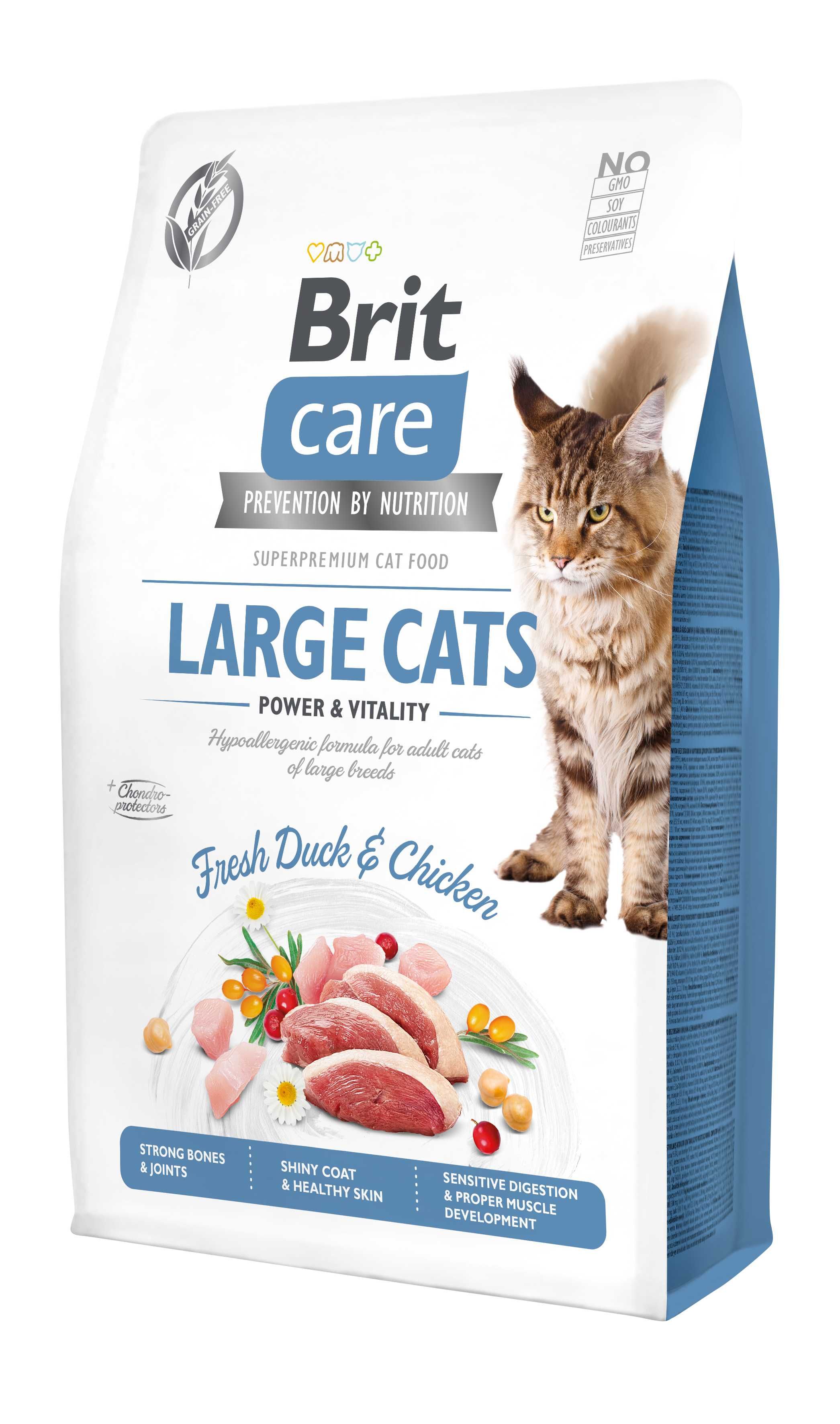 Brit Care Cat Grain-Free Large Power & Vitality корм для кошек 2кг 7кг