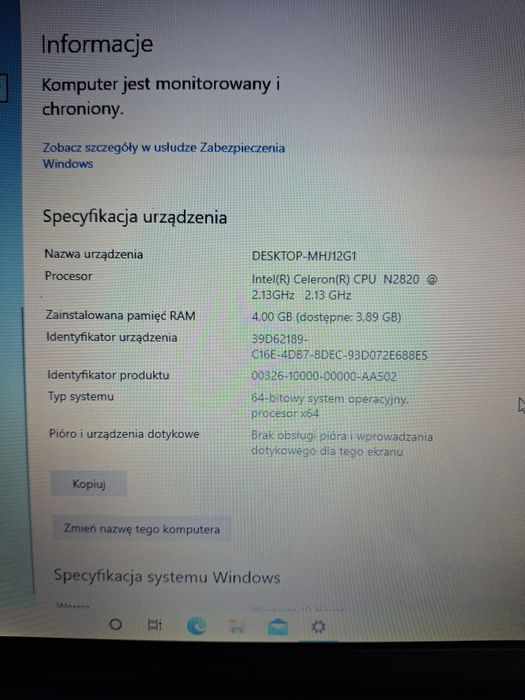 Laptop Toshiba Desktop MHJ12G1