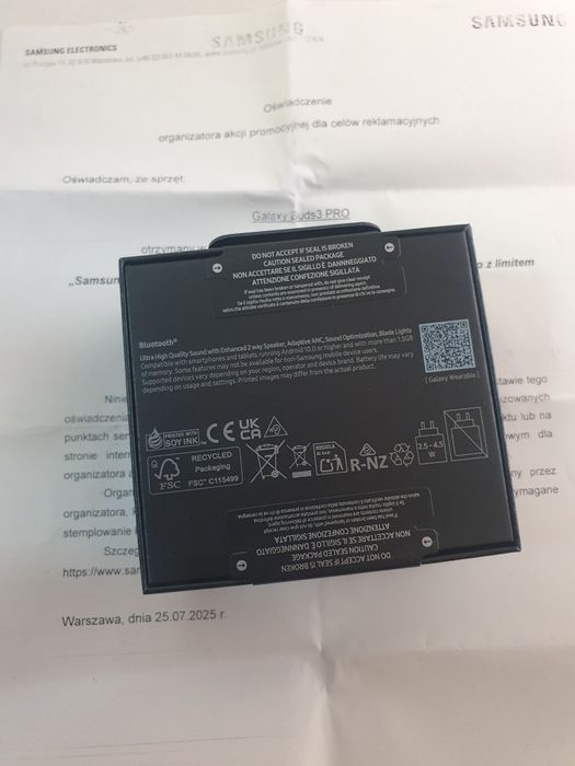 Słuchawki Samsung Galaxy Bus3 Pro nowe Gwarancja 24m
