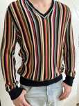 Cienki sweter kolorowy w paski
