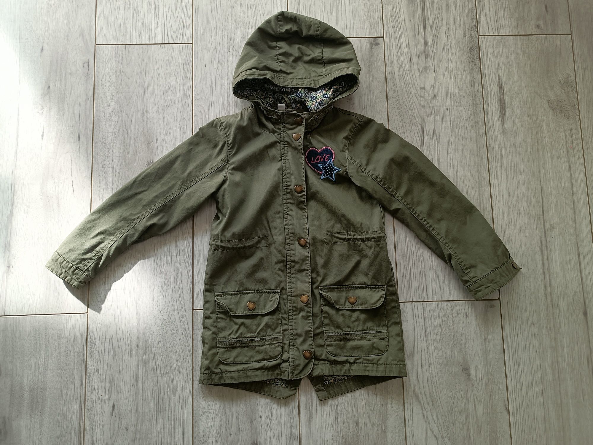 Parka wiosenna khaki płaszczyk kurtka jesień 110/116cm Papagino