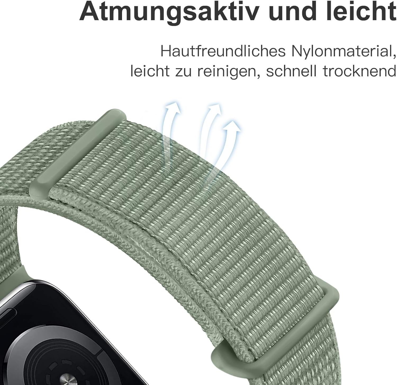 Maledan Nylonowy pasek kompatybilny z Apple Watch 38 40 41 mm zieleń