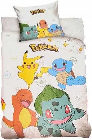 Komplet pościeli dla dzieci Pokemon Pikachu 160x200cm 70x80cm