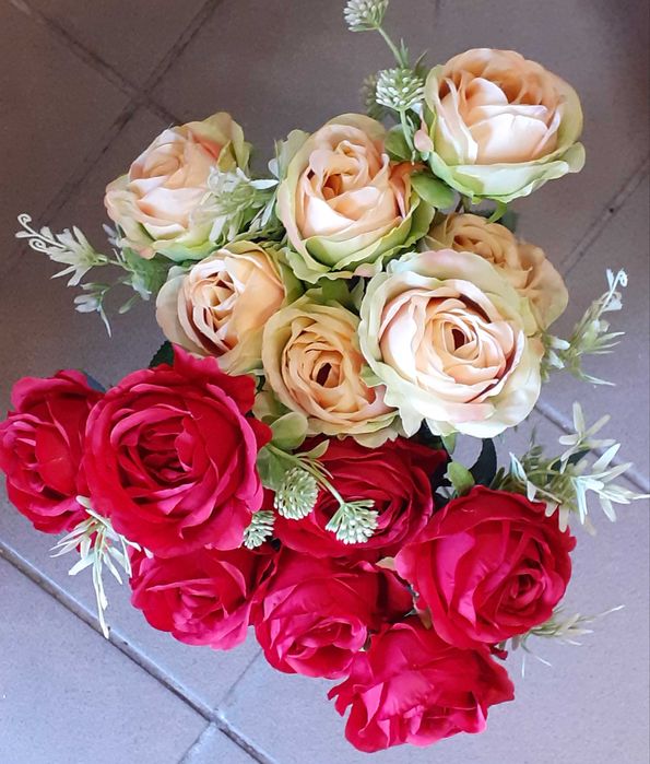 Róże kwiaty sztuczne bukiet