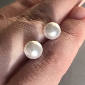 Kolczyki sztyfty plastikowe perełki perły nowe