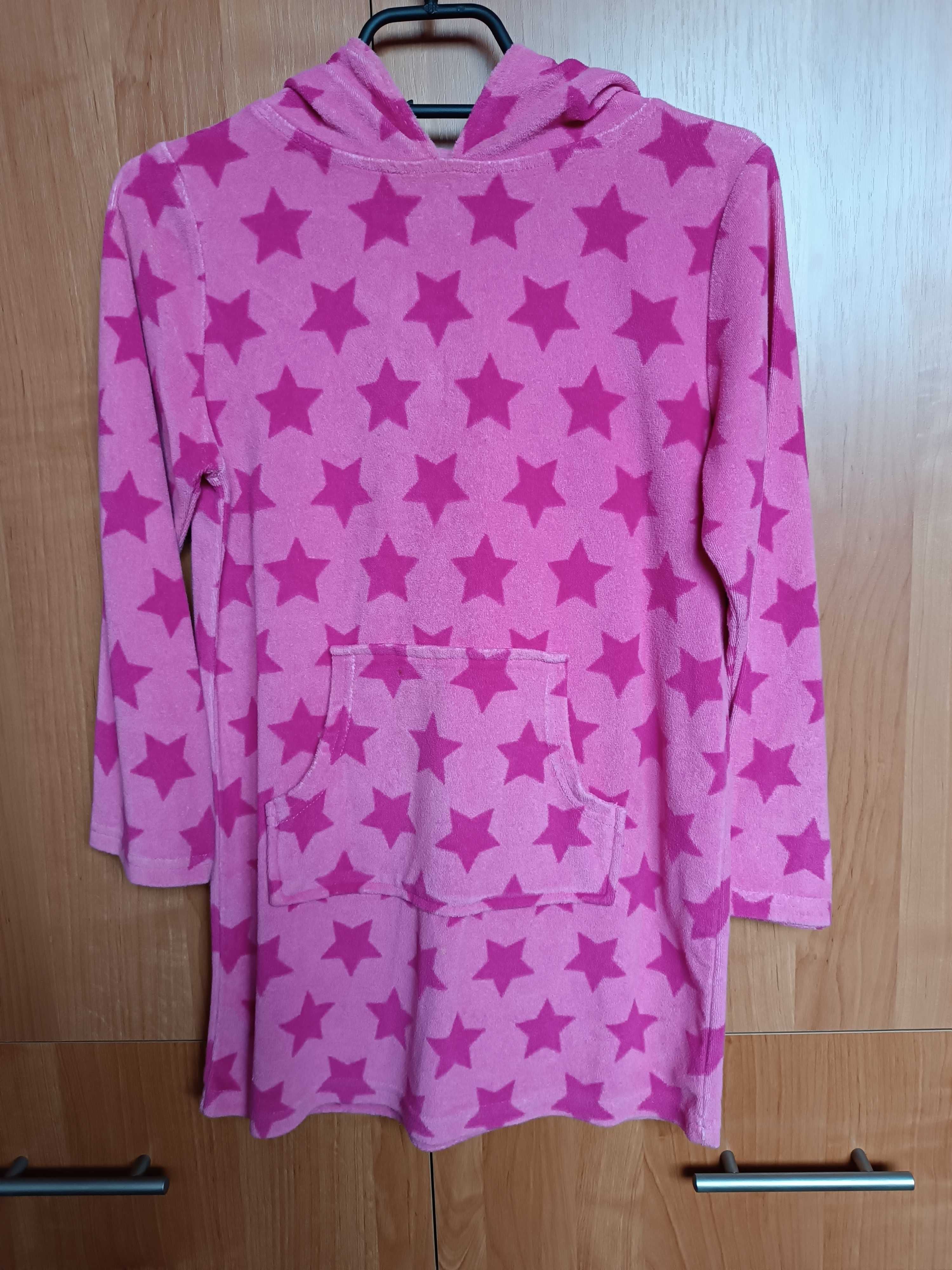Ciekawa różowa bluza z kapturem - rozm. 9-10 lat / wzrost 134-140 cm