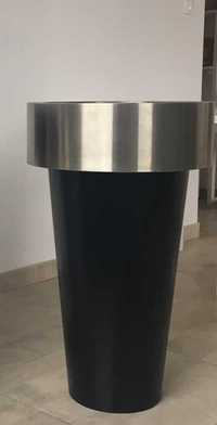 Duża donica stalowa INOX czarna