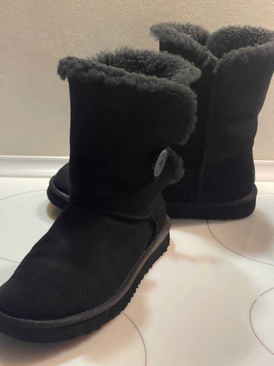 Женские UGG оригинал черный натуральный замш овчина