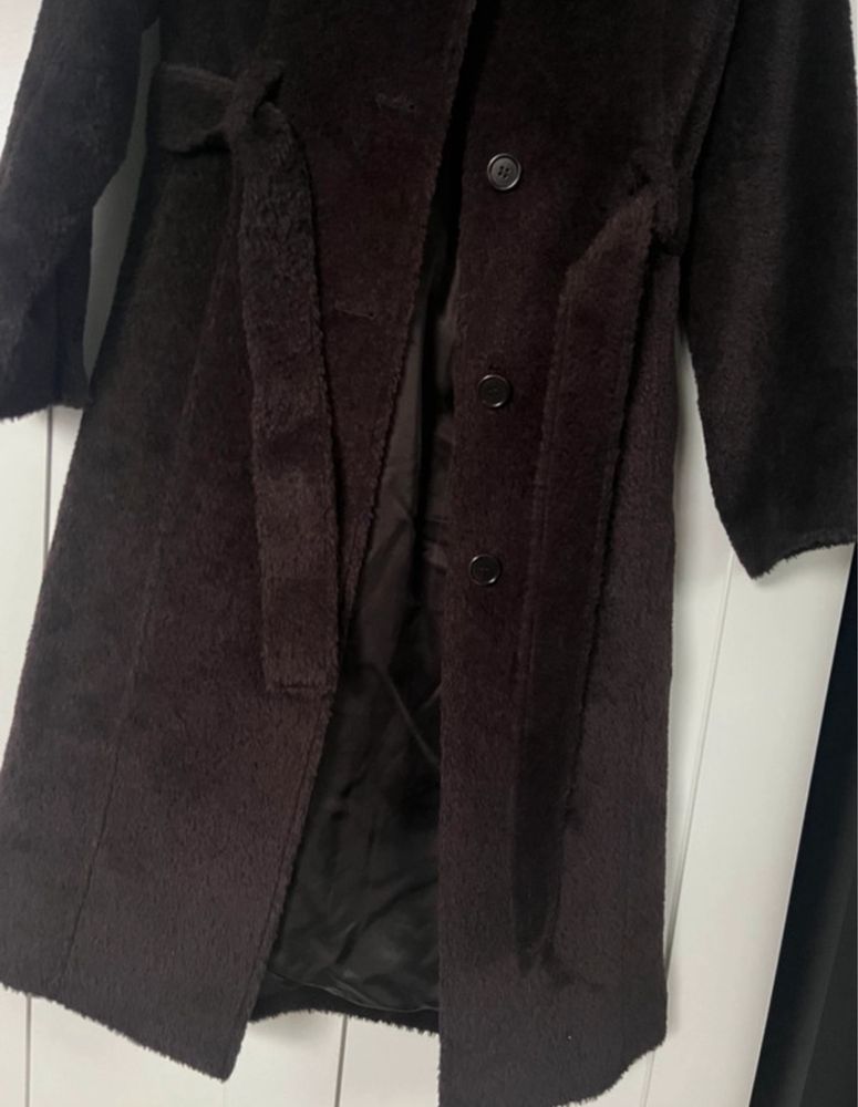 Płaszcz monnari wełna alpaka lis vintage basic modny
