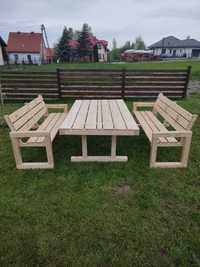 Meble ogrodowe drewniane stół ławki