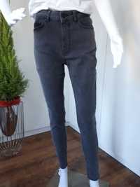 Spodnie damskie jeansowe skinny z wysokim stanem szare S
