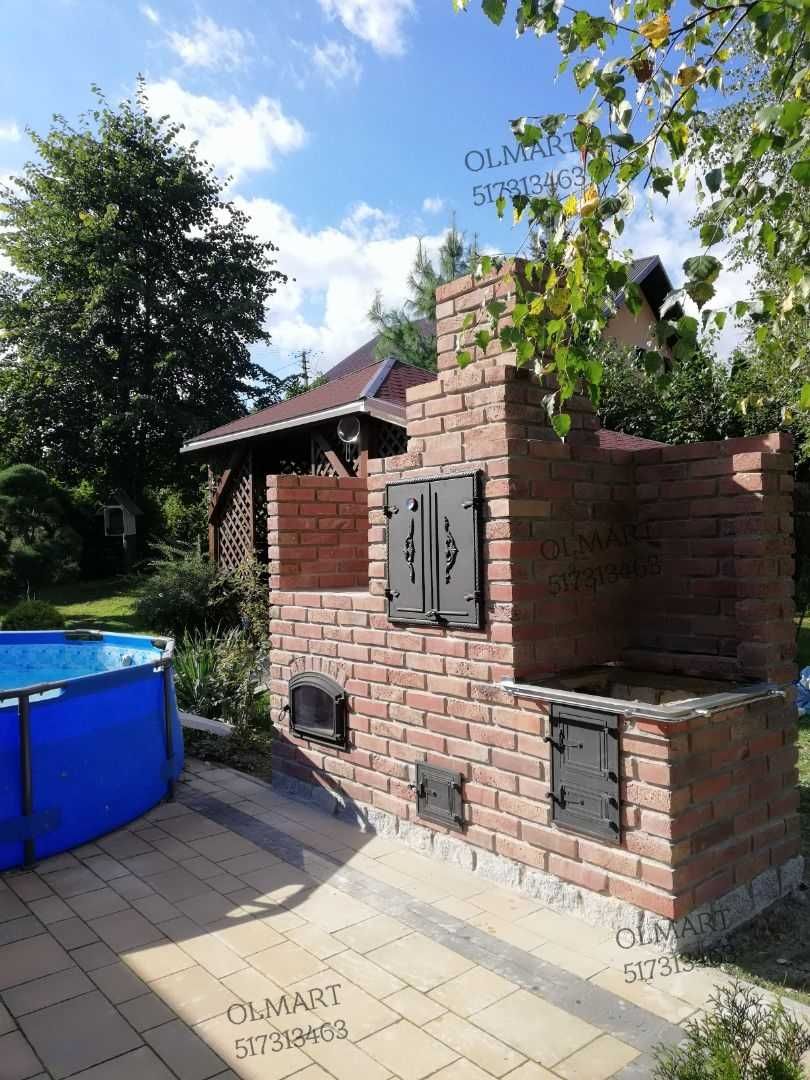 Grill ogrodowy, murowany z cegły, z kamienia, gril, wędzarnia