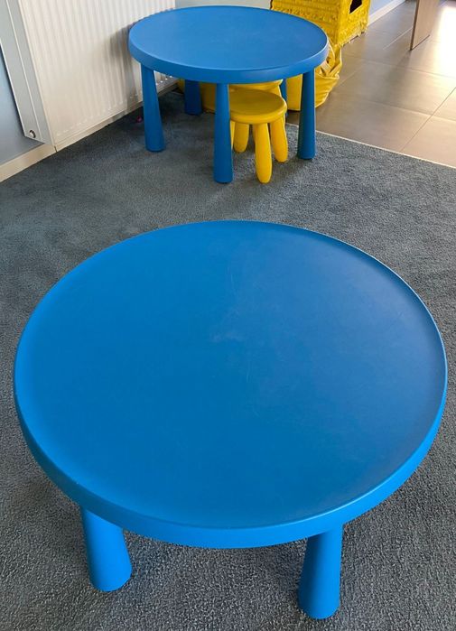 Stoliki mamut ikea niebieskie