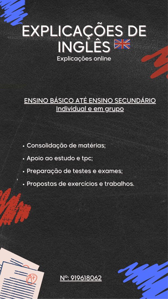 Explicações on-line Inglês (individual ou em grupo)