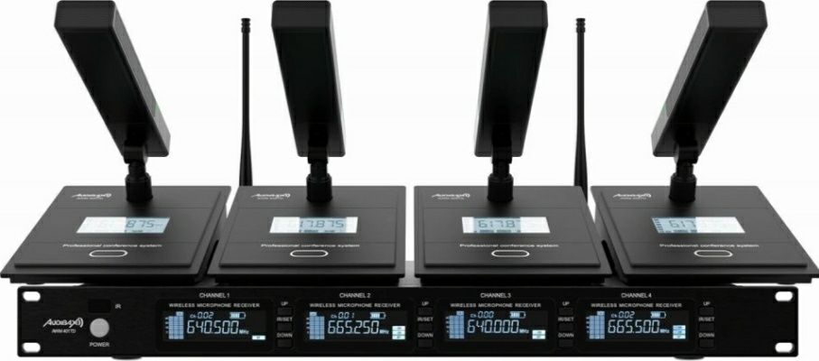 Sistema de microfones de conferência sem fios profissional