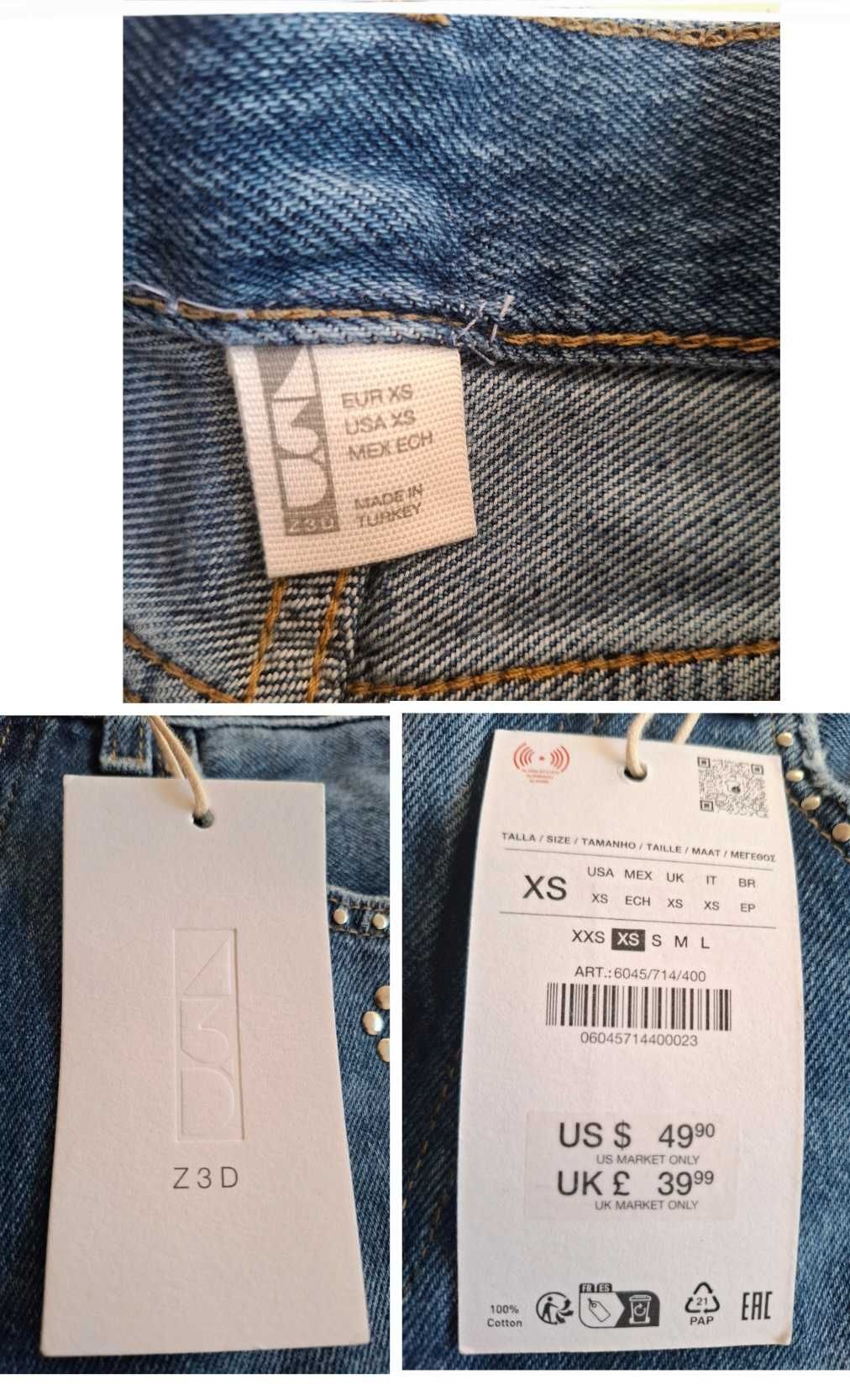 Jeans Zara coleção Z3D XS (13-14 anos) - Novas com etiqueta