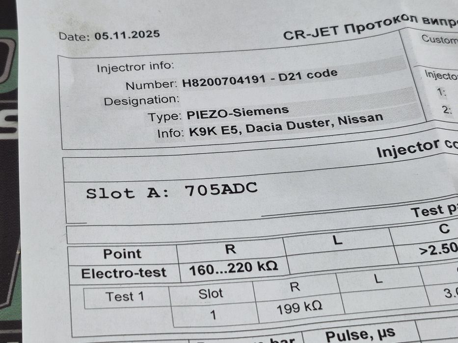 Форсунка 1.5 dCi Megane Scenic Qashqai Laguna Duster