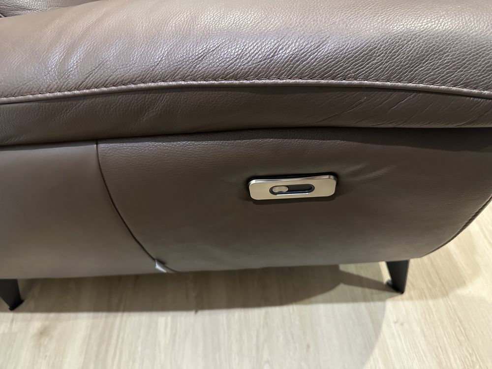 Sofa skórzana funkcja komfort elektryczna premium skóra czekoladowa