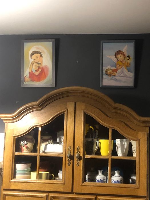 obraz olejny malowany w ozdobnej ramie