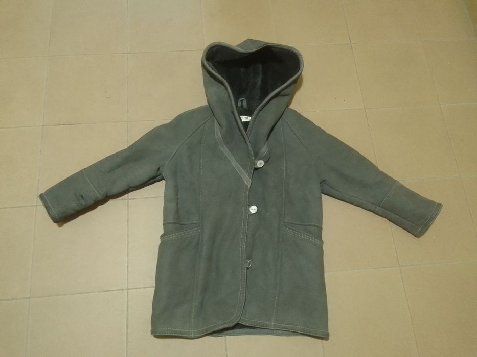 Kożuch damski, gruby "One Way Collection", eco skóra, rozmiar M