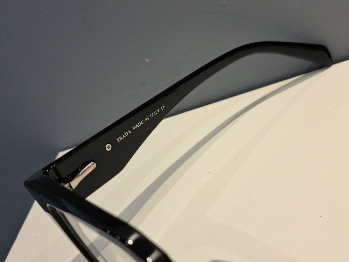 **PRADA czarne nowe damskie oprawki okulary zerówki logo