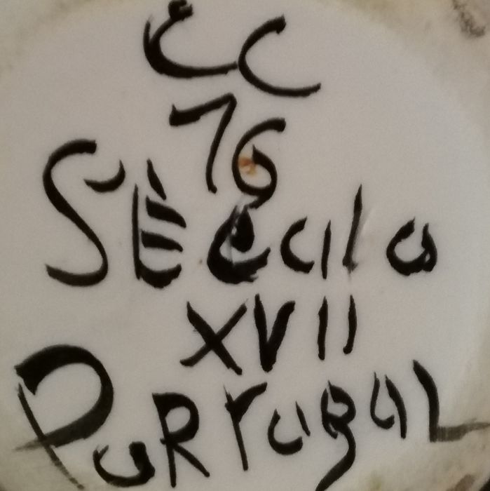 Jarro com prato vintage, pintados à mão