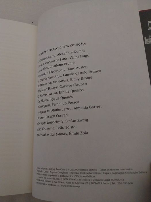 Livro: História de Duas Cidades
Colecção: Novos Clássicos
Autor: Charl