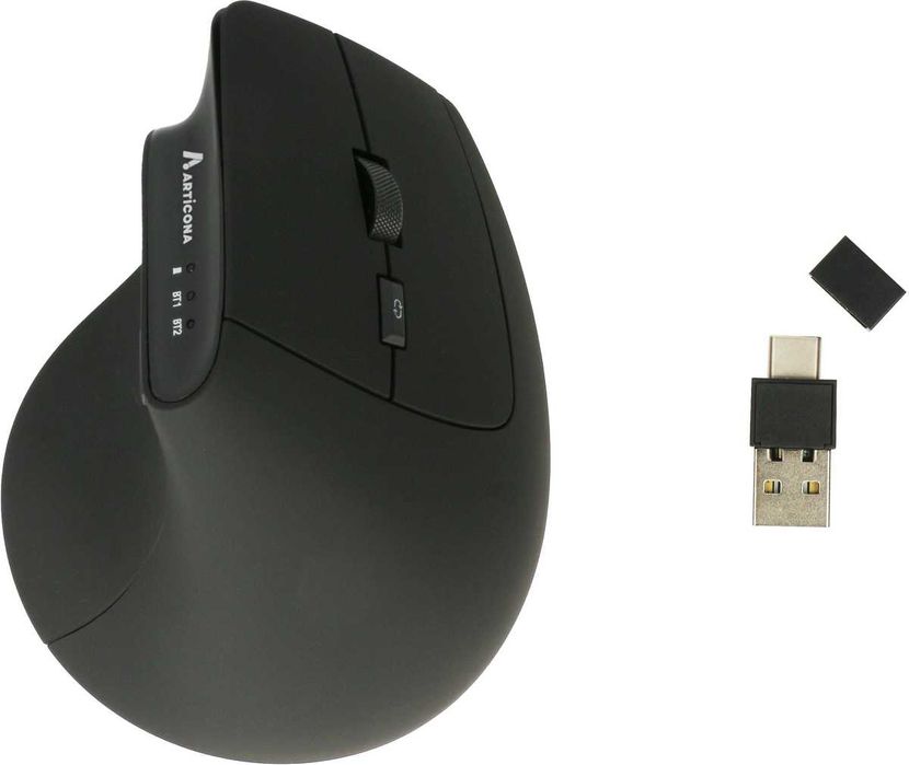 Rato ergonomico BT + USB A/C preto