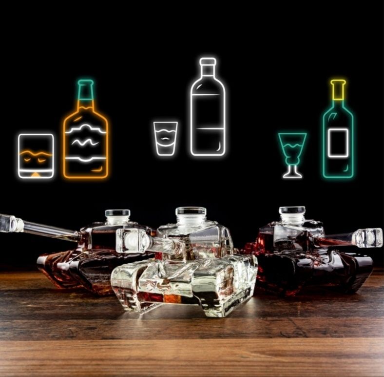 Czołg karafka do alkoholu szklana do napojów alkoholowych prezent