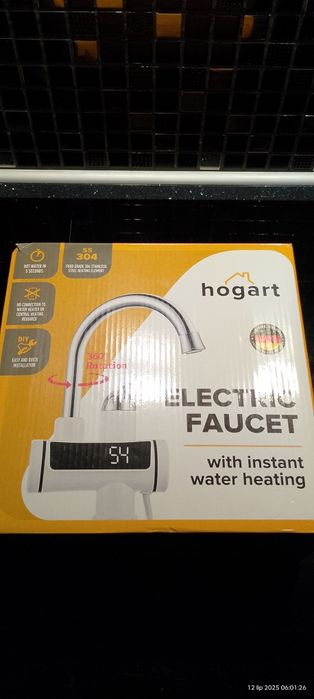 elektryczny kran Hogart z natychmiastowym podgrzewaniem wody.