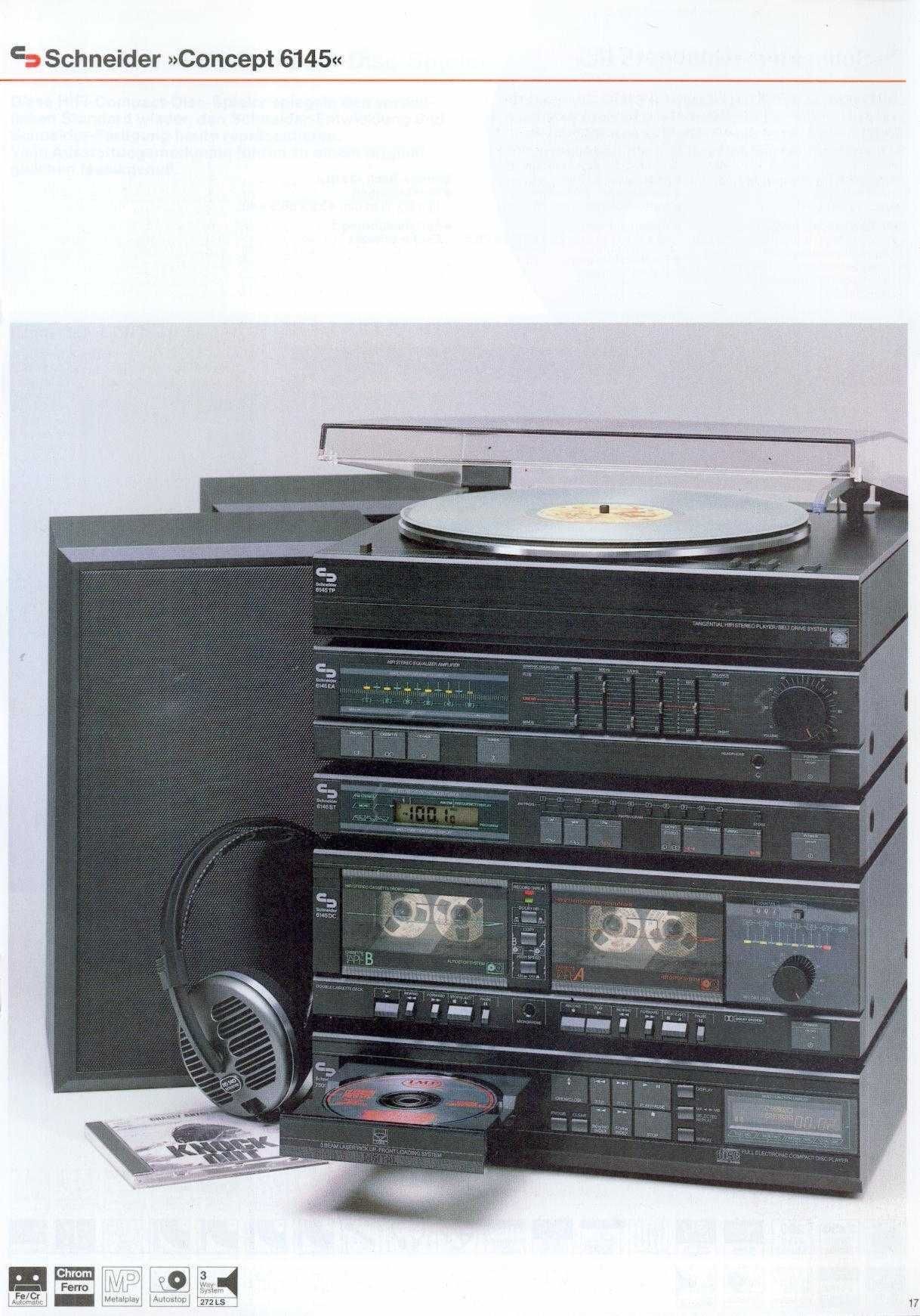 SCHNEIDER 6145 DC винтажная кассетная дека  с германии