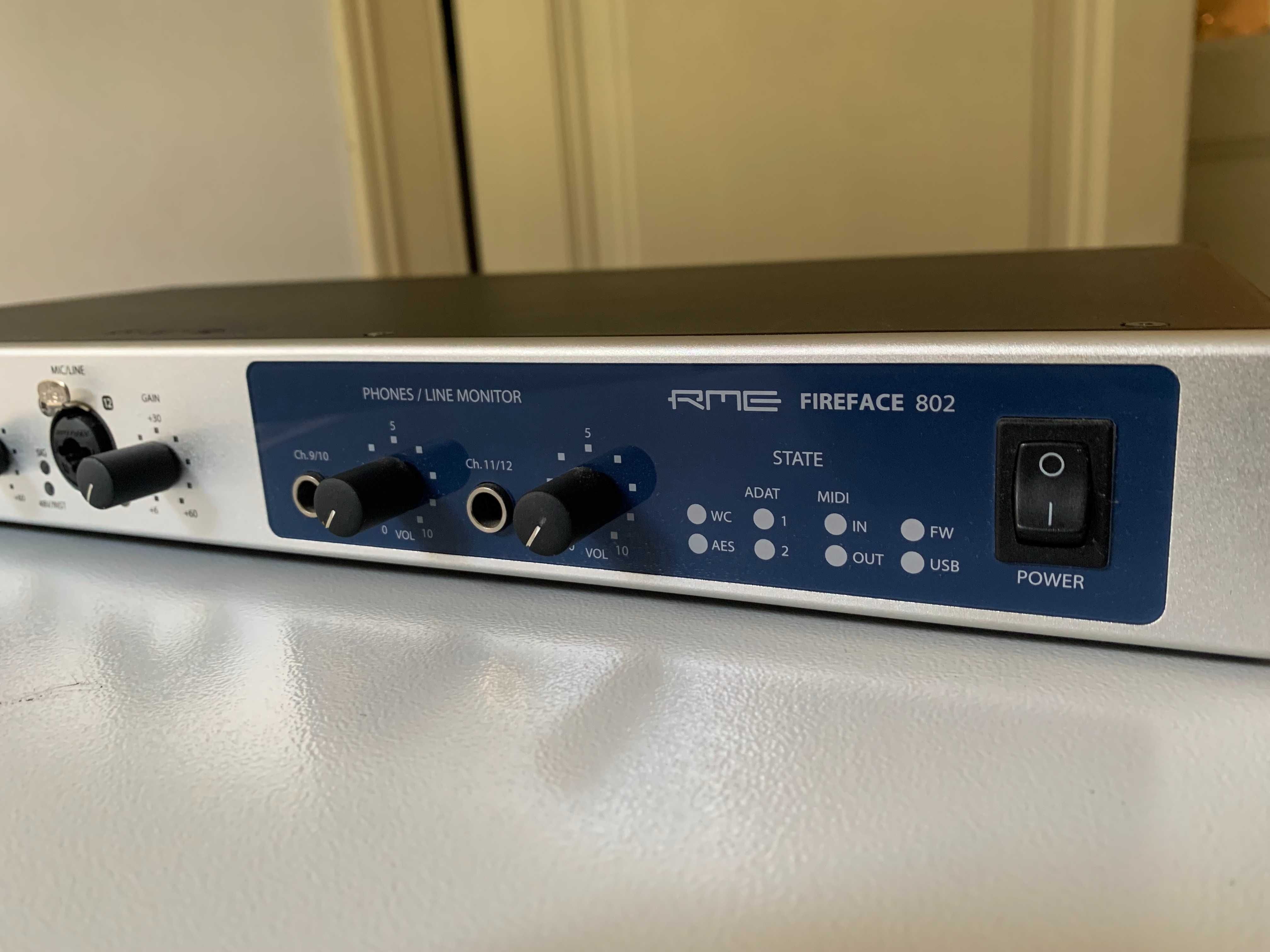 RME Fireface 802 Interface Audio USB/Firewire 19" rack (60 ch/canais)