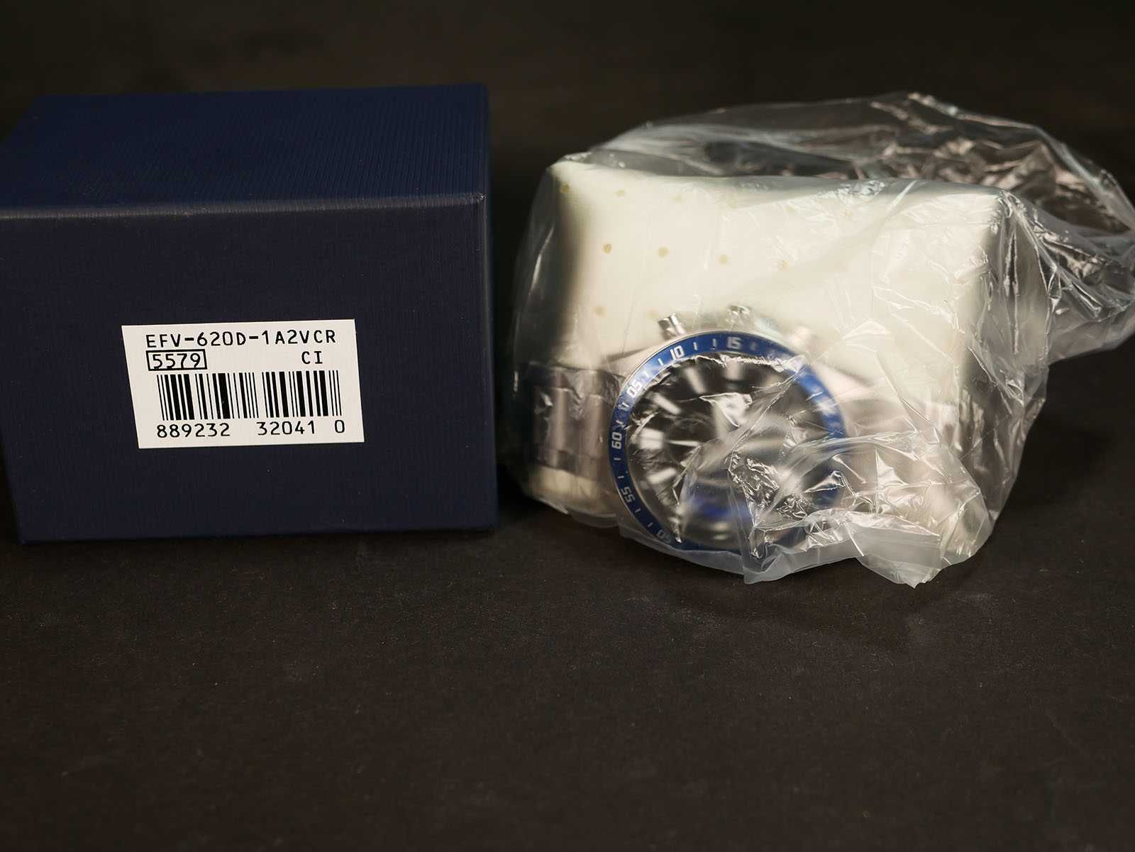 Casio EFV-620D-1A2V Edifice Black Blue Ø50мм в нержавеющем корпусе