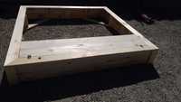 Piaskownica drewniana duża 200 cm x 200 cm 2x2 m solidna grube deski