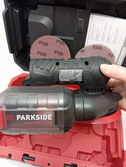 центриком Parkside PAESP 12-Li A1, орбітальна  шліфмашинка парксайд