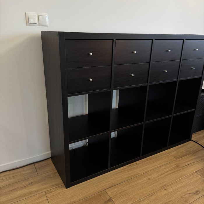 Regał Kallax Ikea Czarnybrąz z szufladami