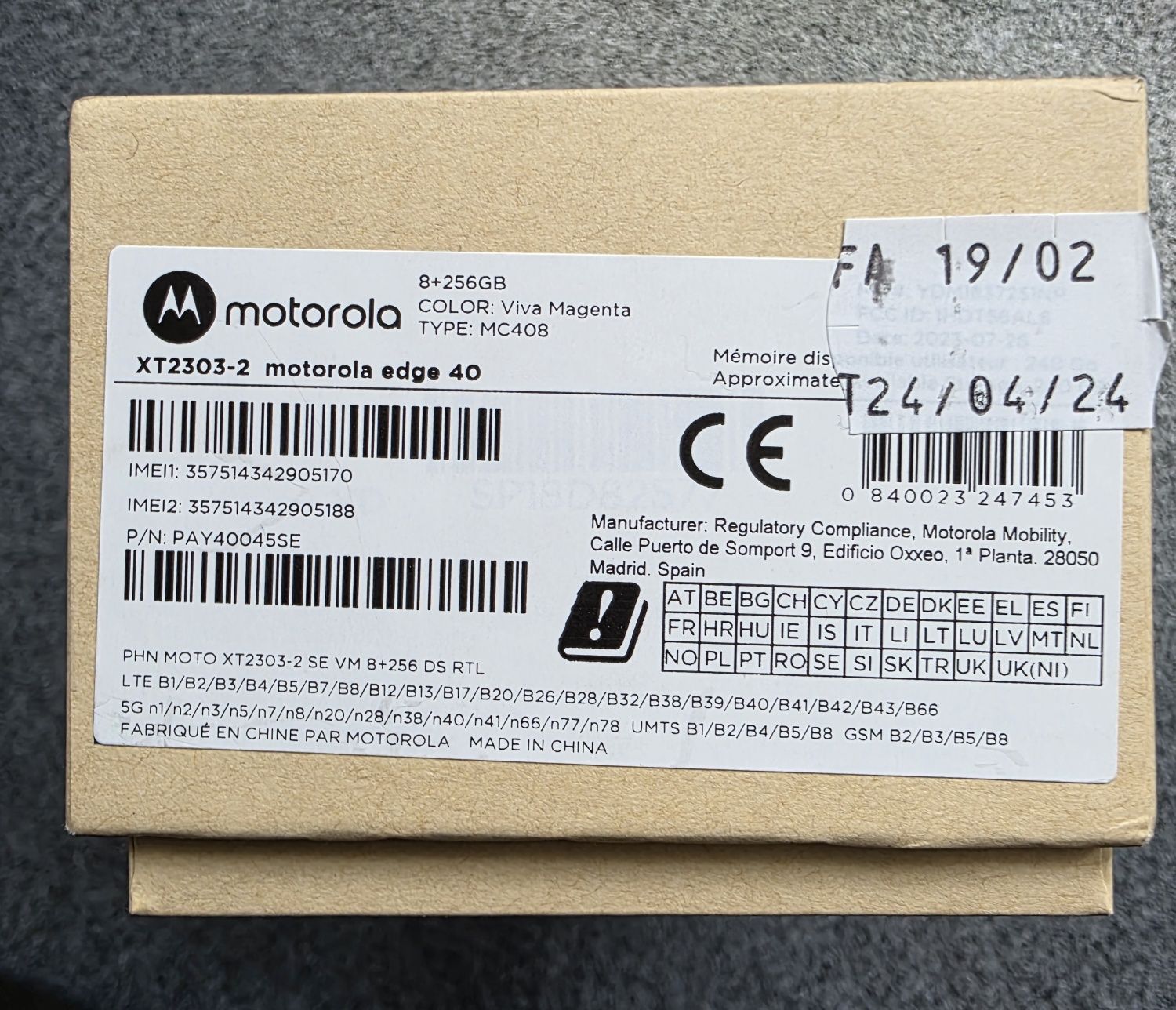Motorola Edge 40 8/256GB Czerwony