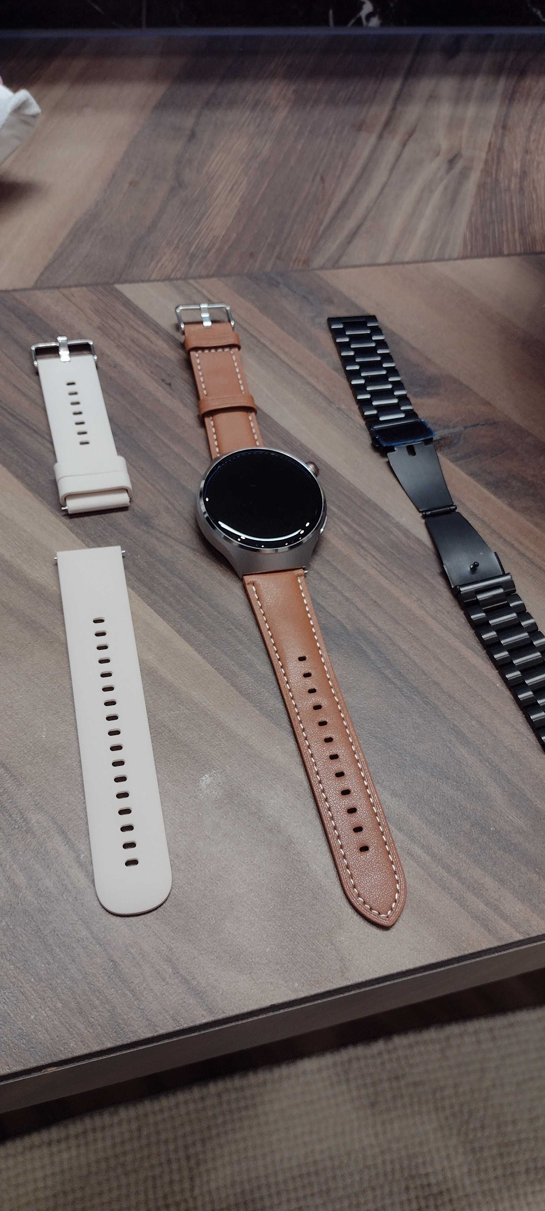 Nowy Smartwatch GT4 PRO  pasek+pasek skórzany NFC  bluetooth GPS