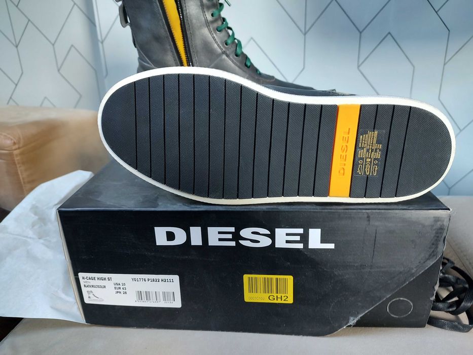 Diesel nowe kozaki męskie skórzane