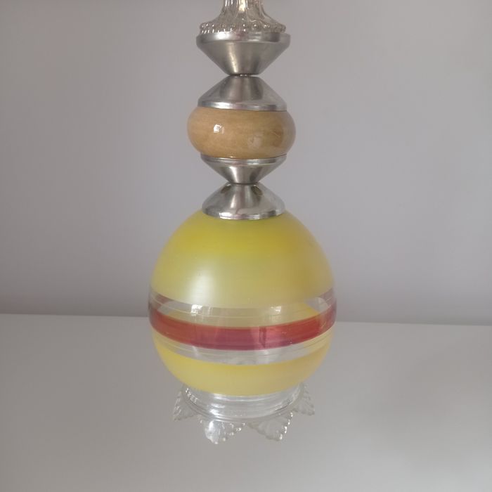 Szklana lampa wisząca PRL 60 cm