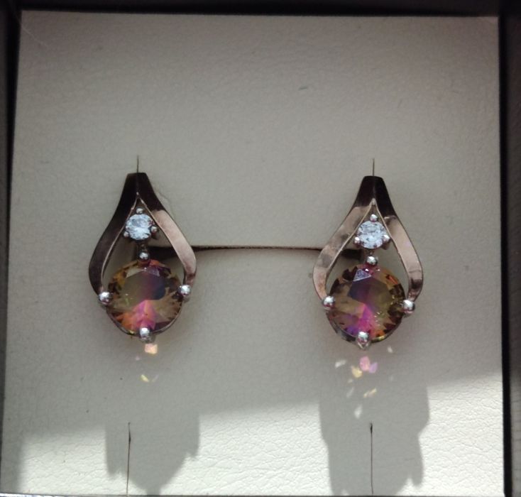 Роскішний срібний комплект з золотими пластинами/накладками