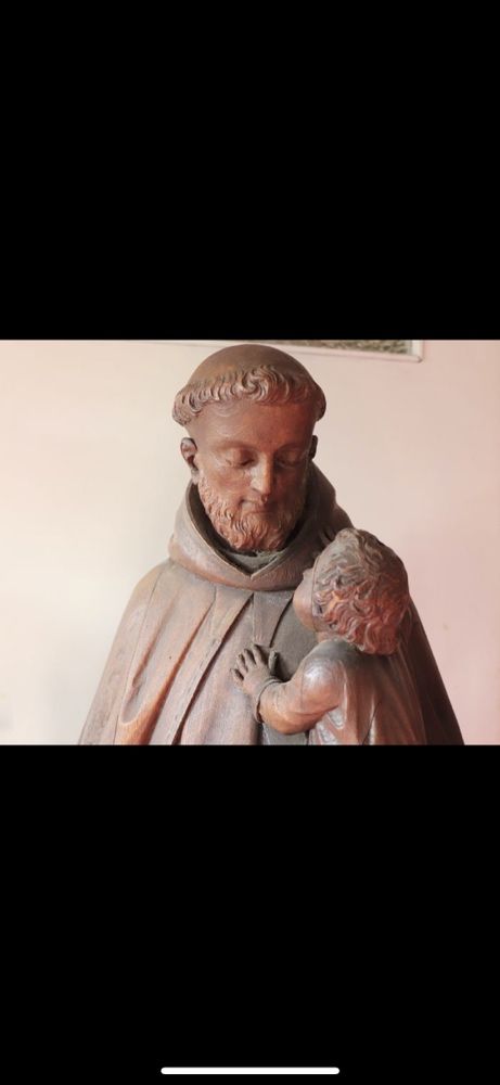 Escultura de 1m de Santo Antonio S. XIX madeira arte sacra