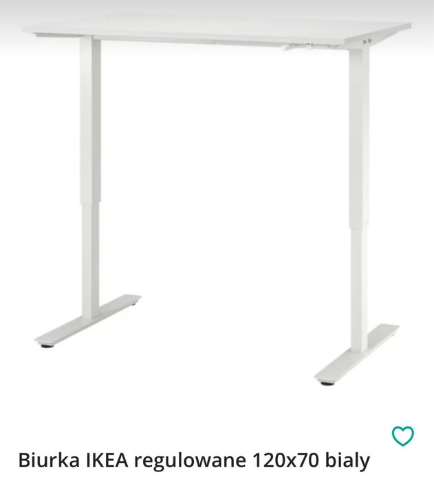 Biurka IKEA regulowane 120x70 bialy
