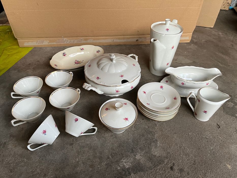 Chodzież Elżbieta serwis zastawa 17el. porcelana prl vintage lata 60