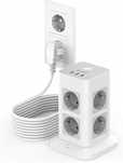 Listwa stojąca KOMPAKTOWA Tessan 8xAC 2xUSB-A 1xUSB-C 3600W 10M
